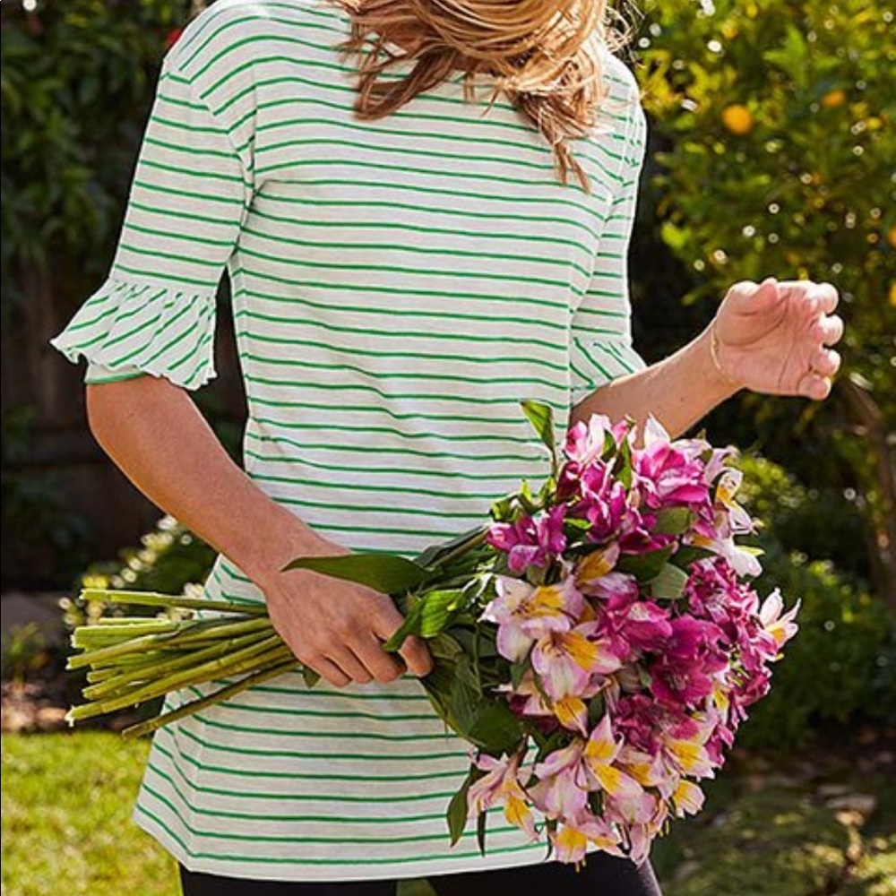 Matilda Jane Green &White Stripe Sugar Sugar Tunic